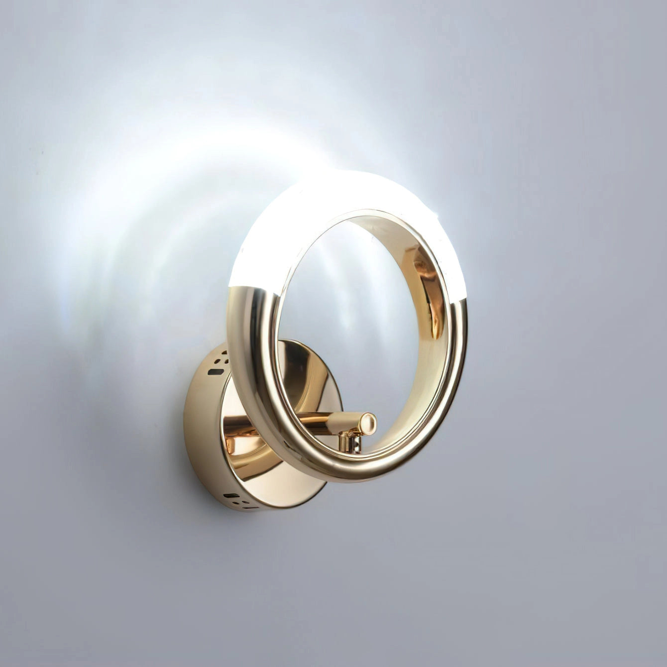 Luxurious metallic rotatable wall lamp with an adaptable angle design featuring a sleek, modern finish.