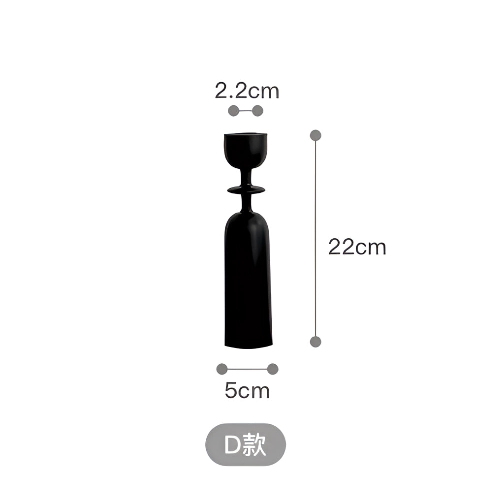 Black Wooden Candle Holder Set for Home Decor, 22cm, black, featuring sleek, modern design.