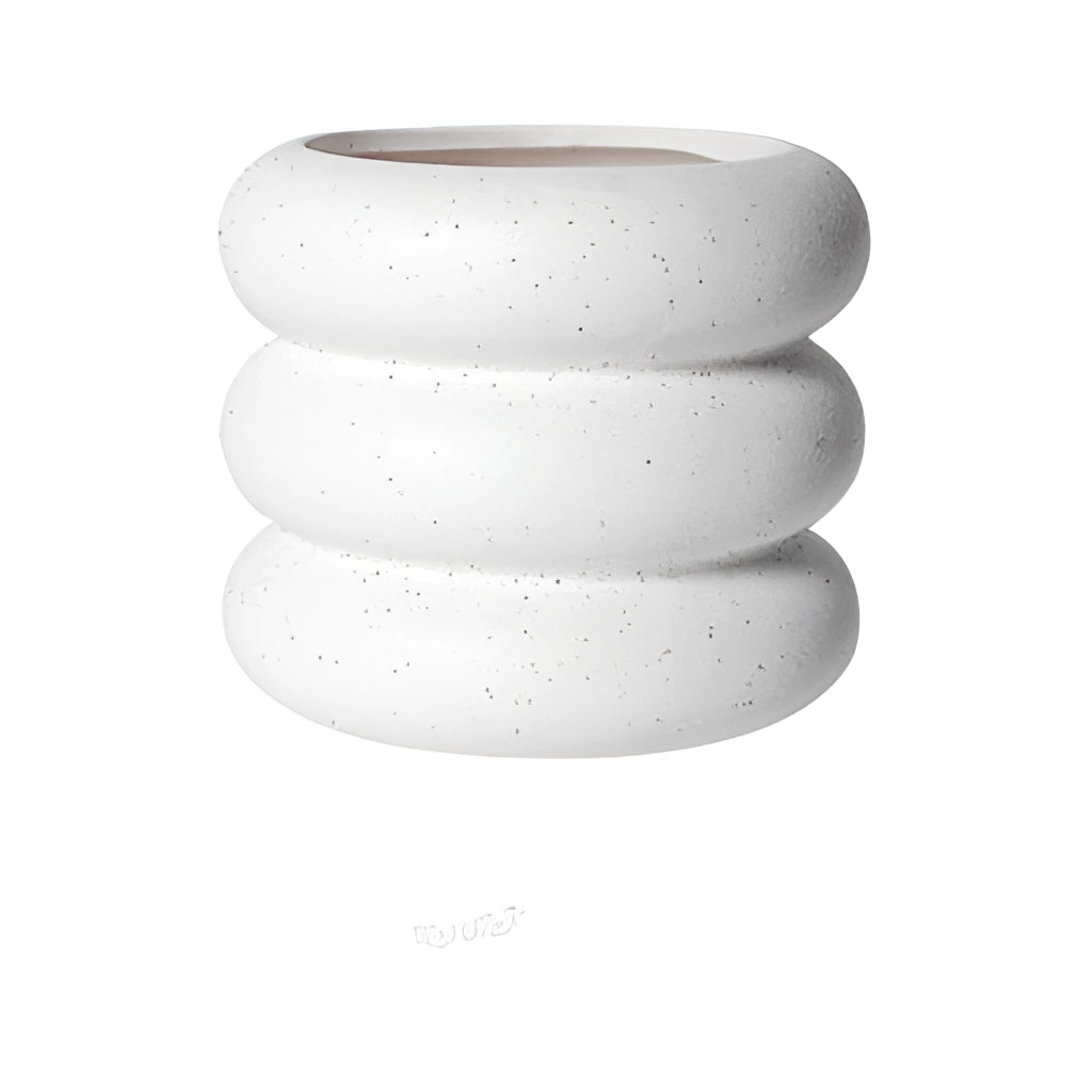 Large white ceramic round plant pot.