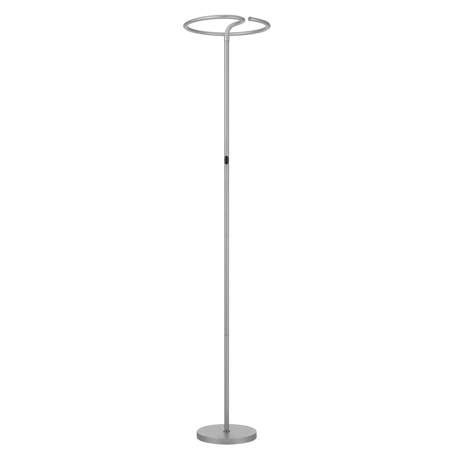 Modern floor lamp with LED touch dimmer, featuring an energy-efficient metal uplighter design.