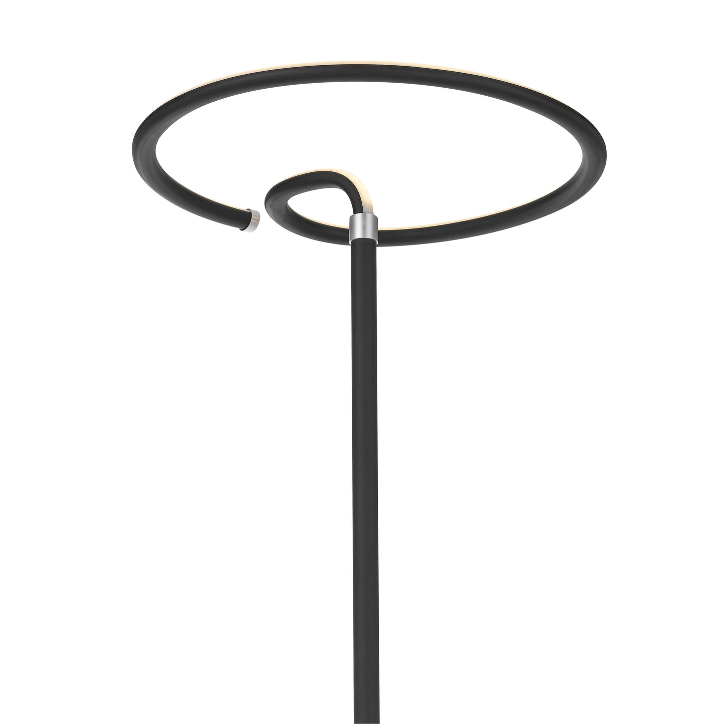 Modern floor lamp with LED touch switch, dimmer functionality, child-safe sturdy design, metal build, and sleek rectangular base.