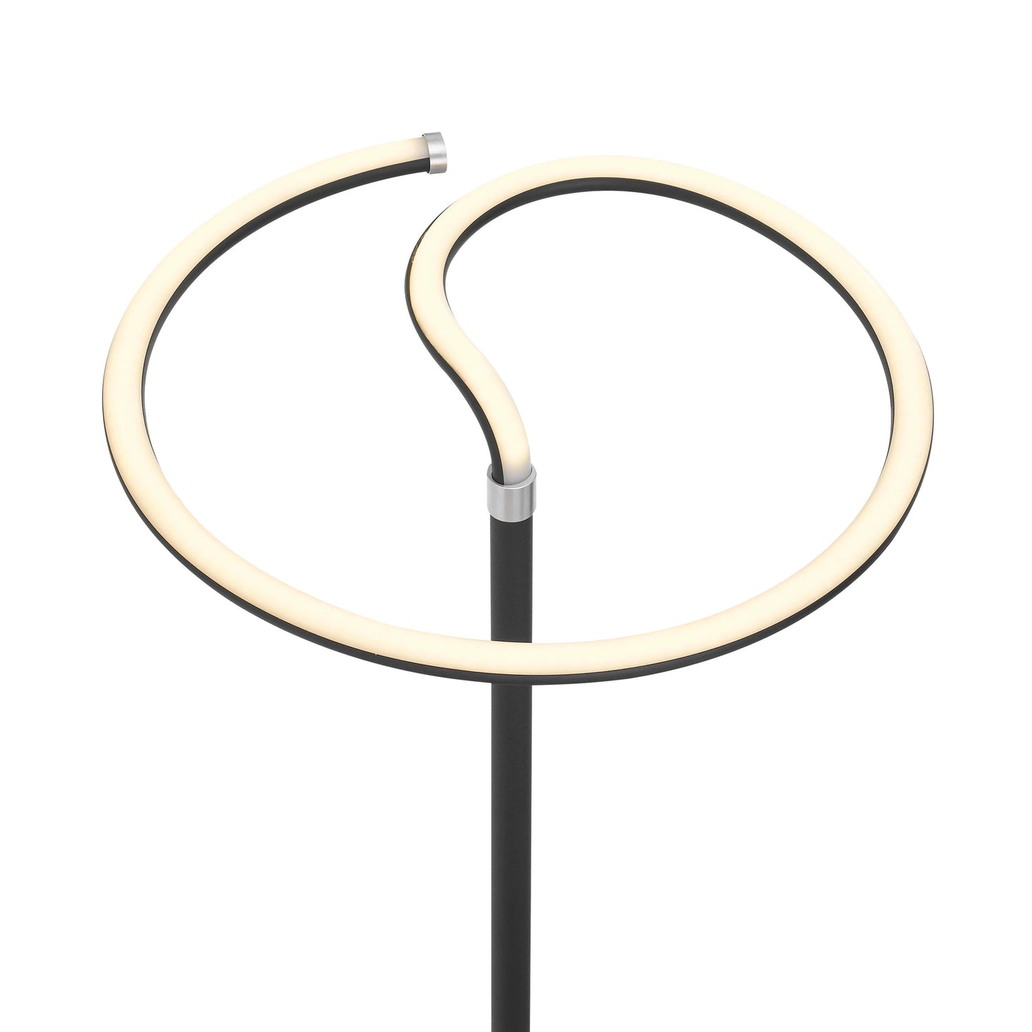 Floor lamp with LED touch switch dimmer and child-safe sturdy design, featuring a modern metal finish and sleek handle.