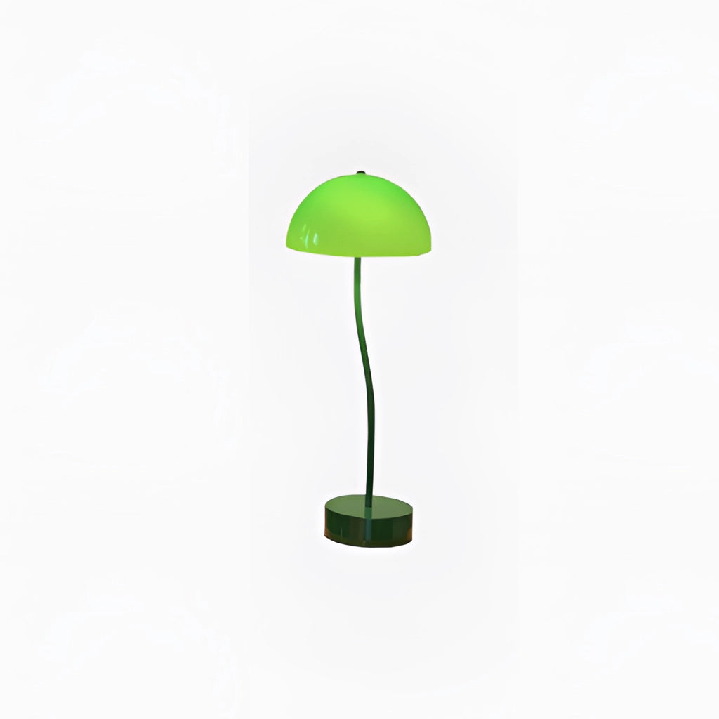 Floor lamp with organic inspiration, featuring quality craftsmanship and a green and white tricolor light; also shown in a green table lamp variant with tricolor lighting.
