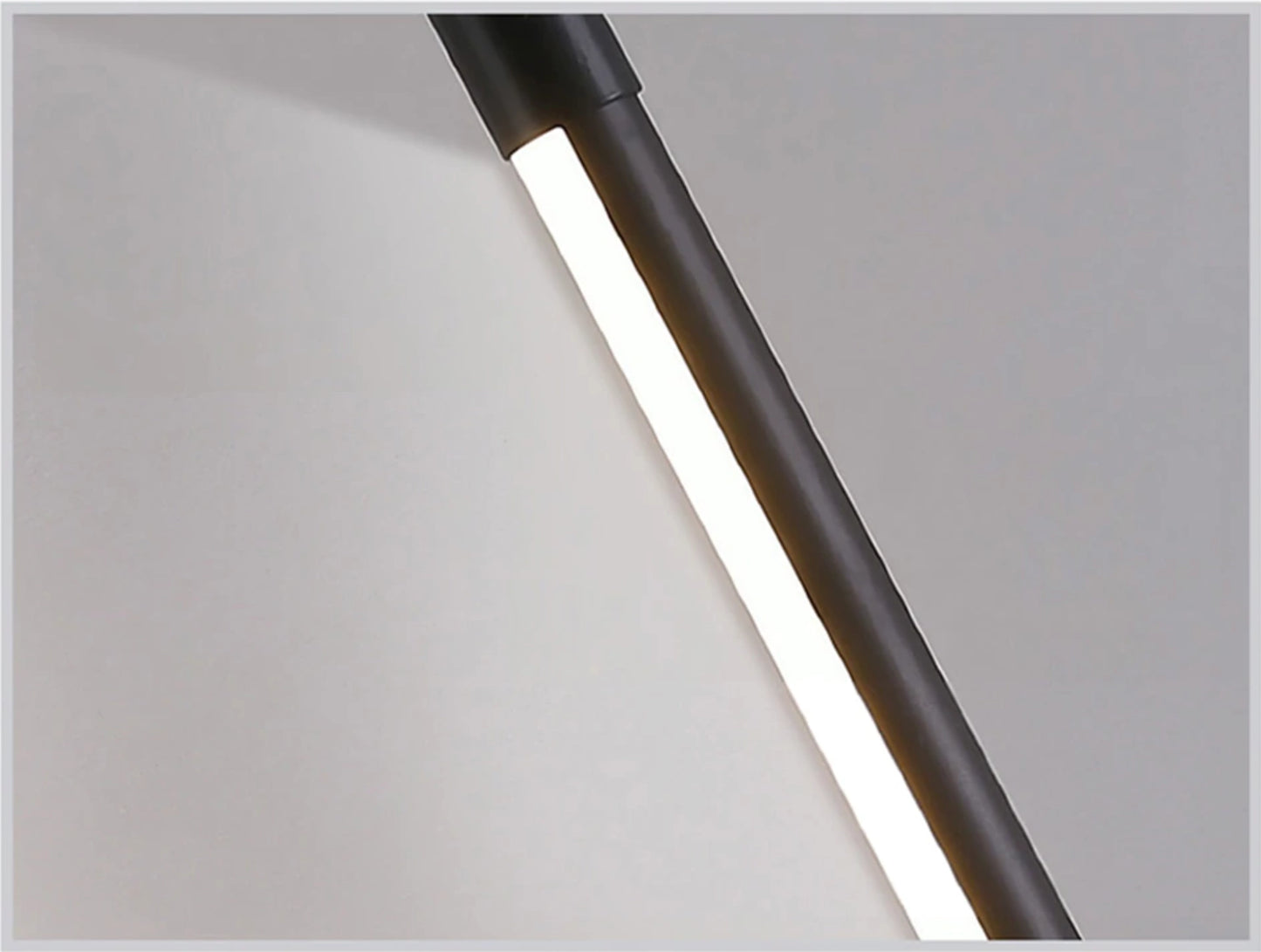 Avant-garde style floor lamp with versatile lighting, featuring a sleek rectangular design, wooden accents, and metal components.
