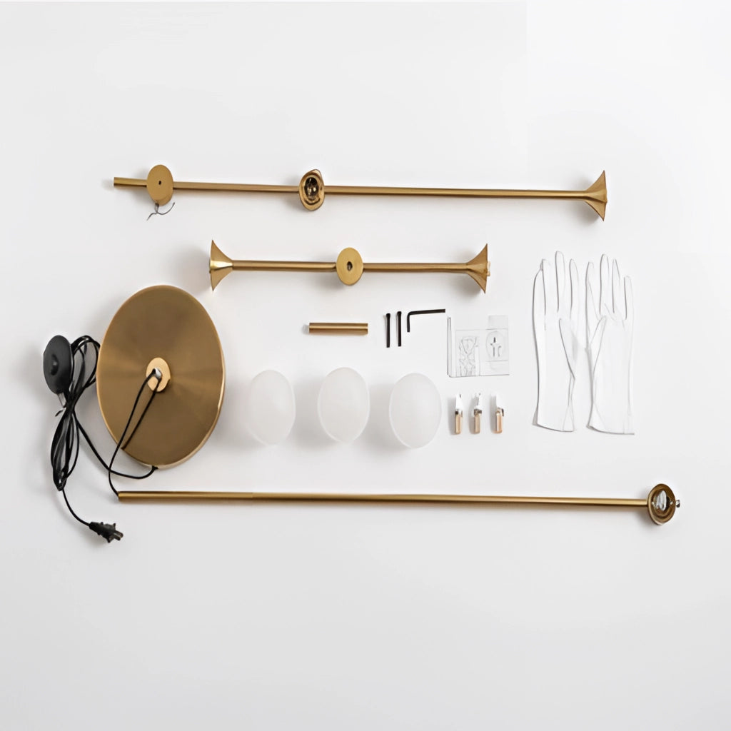 Modern floor lamp with rotative adjustment and plug-in installation, featuring a sleek metal frame and adjustable lamp head.