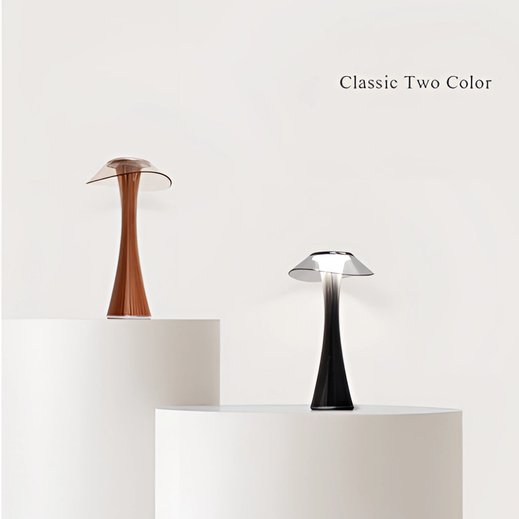 LED Diamond Desk Light with crystal lamp design on wooden base, featuring a rectangular shape and metallic accents.