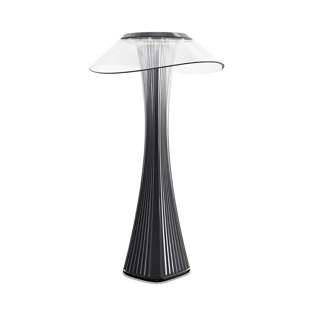 LED Diamond Desk Light - Crystal Lamp in black, placed on a table, showcasing its intricate glass design and artistic appeal.