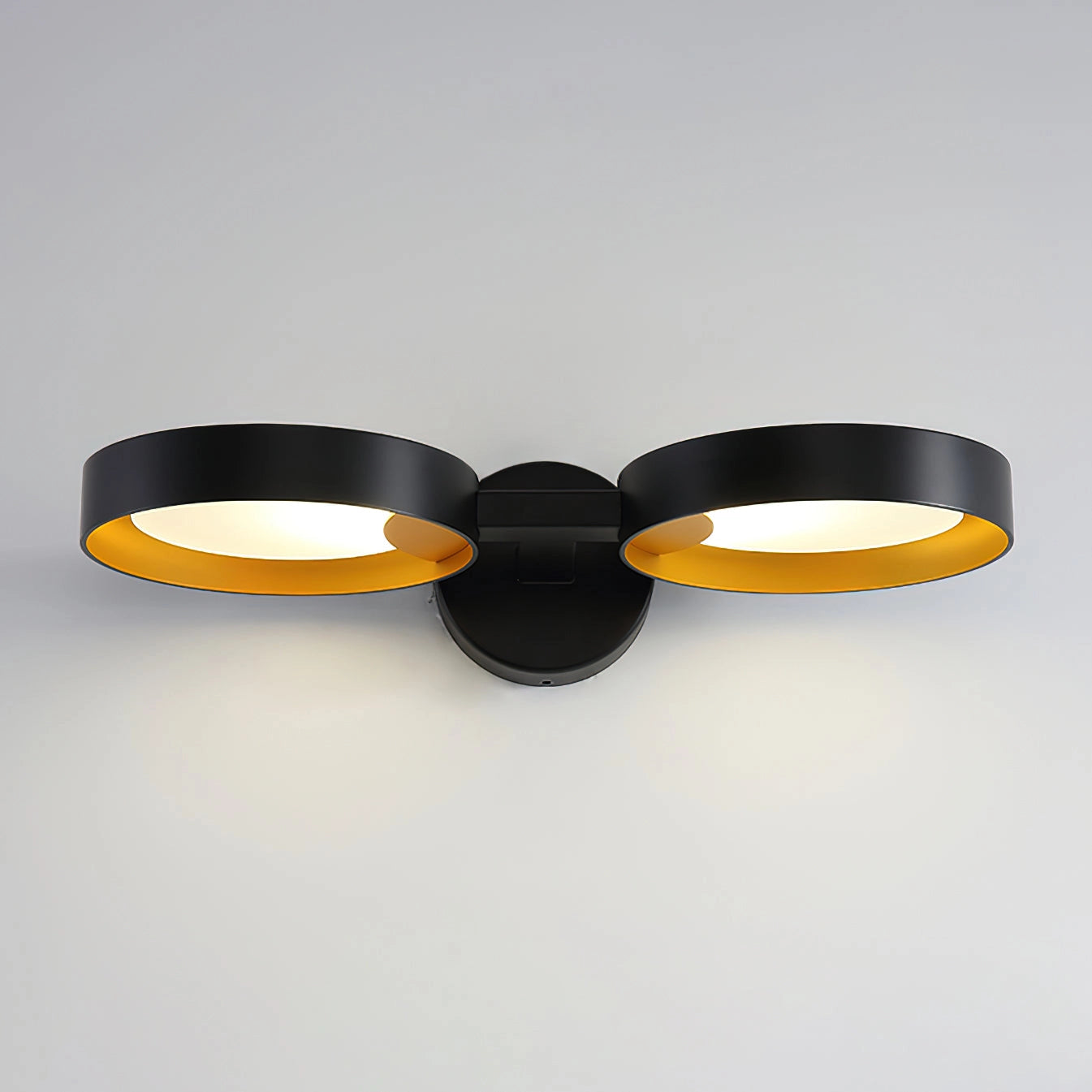 Contemporary iron and acrylic LED wall light with an artistic design, featuring a sleek, modern sconce.