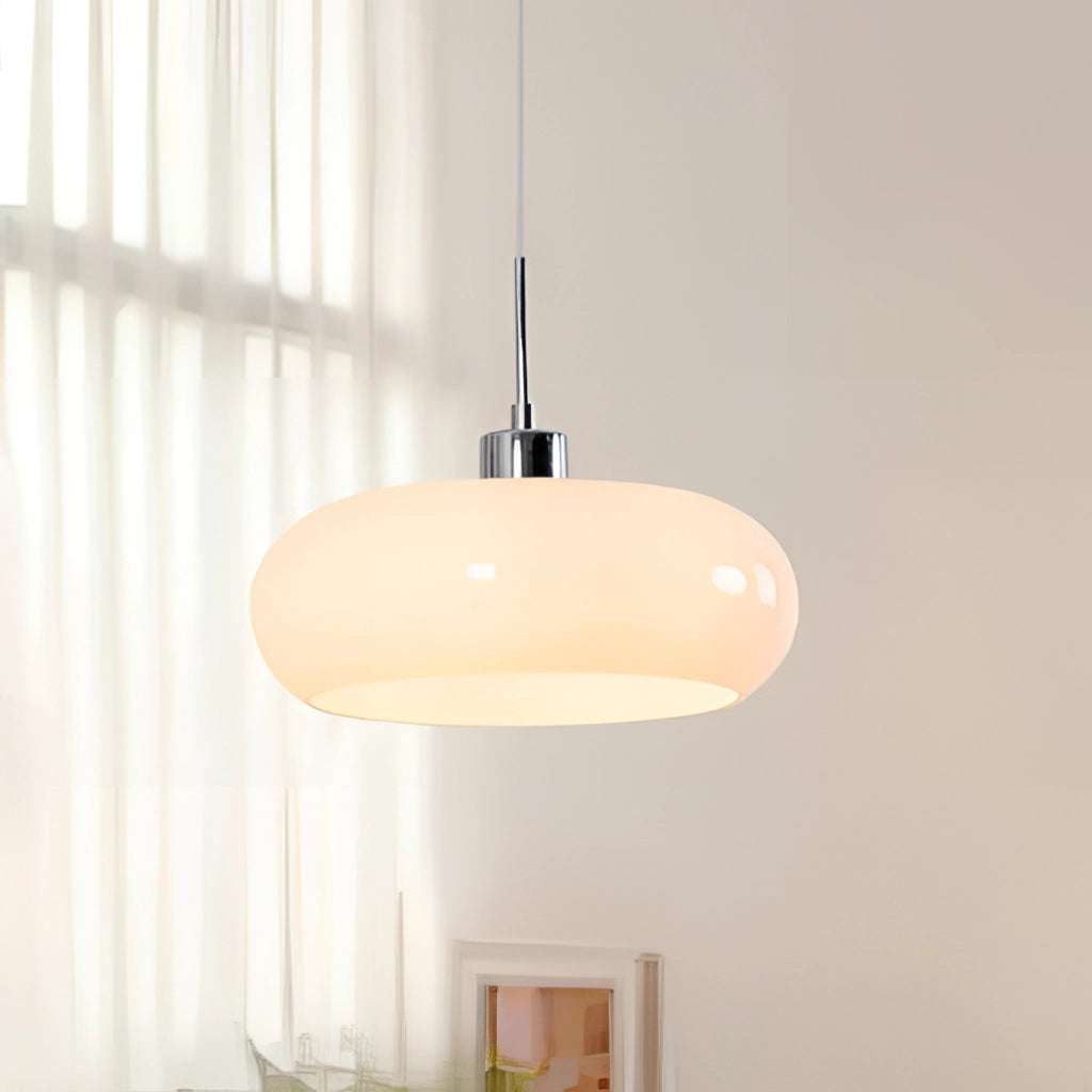 Luxury modern style chandelier with LED bulbs, Jaxon glass pendant light featuring a wooden ceiling fixture and sleek lampshade.