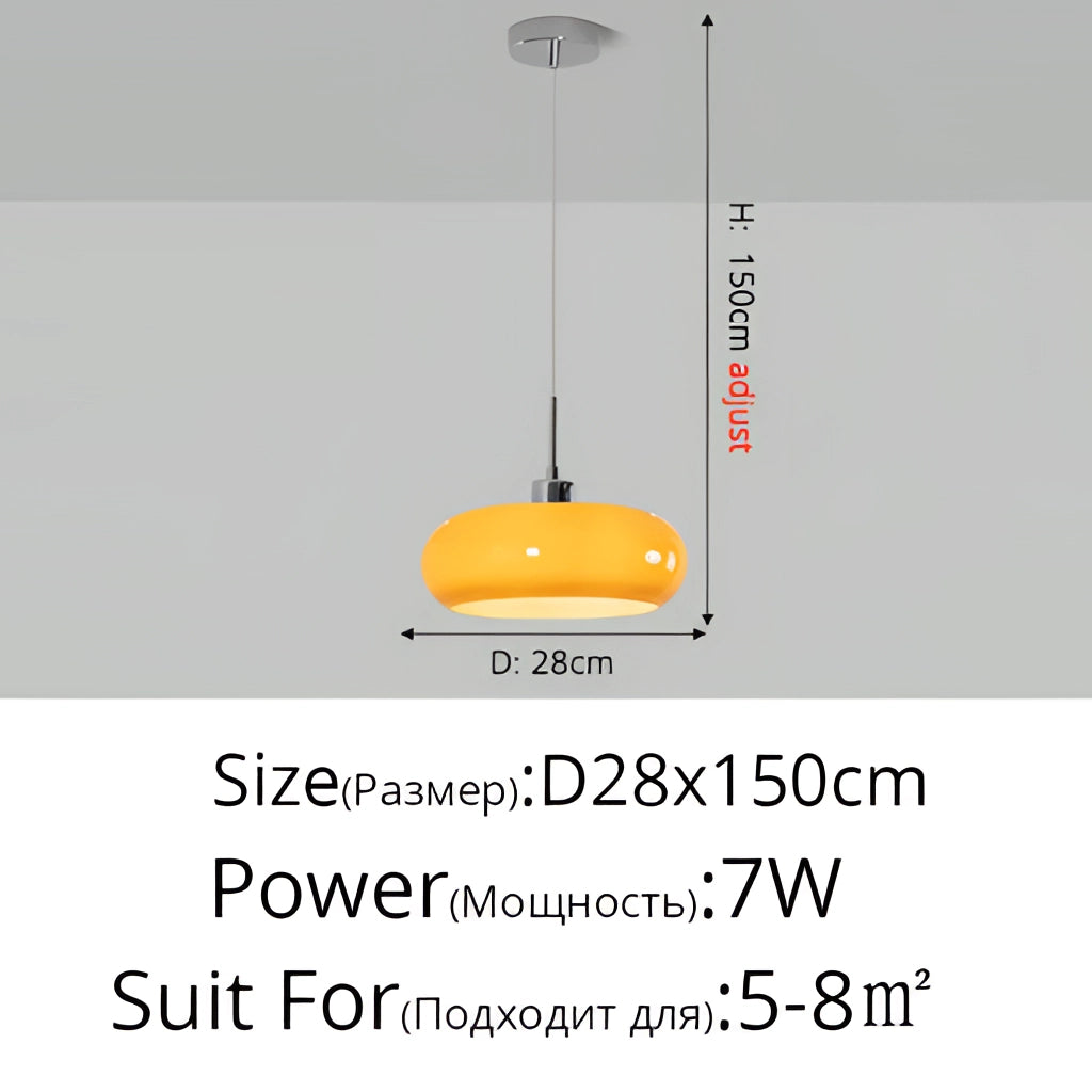 Luxury modern style chandelier with LED bulbs, featuring a Jaxon glass pendant light in orange with three color settings and no remote.