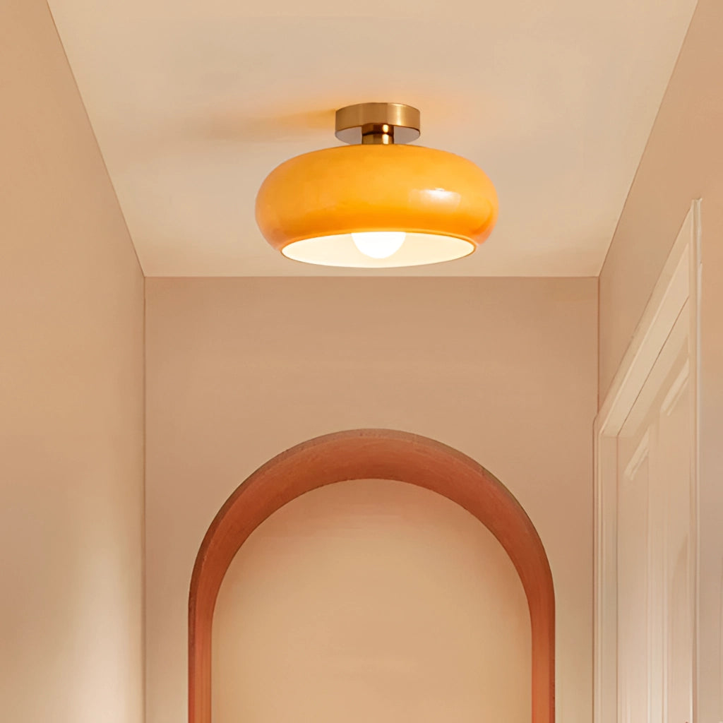 Luxury Modern Style Chandeliers with LED Bulbs, Jaxon Glass Pendant Light hanging from ceiling in a stylishly designed interior with wooden elements and warm tones.