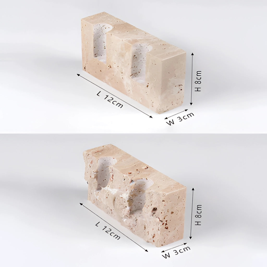 A marble candle holder with a sleek, rectangular design, suitable for weddings and parties.