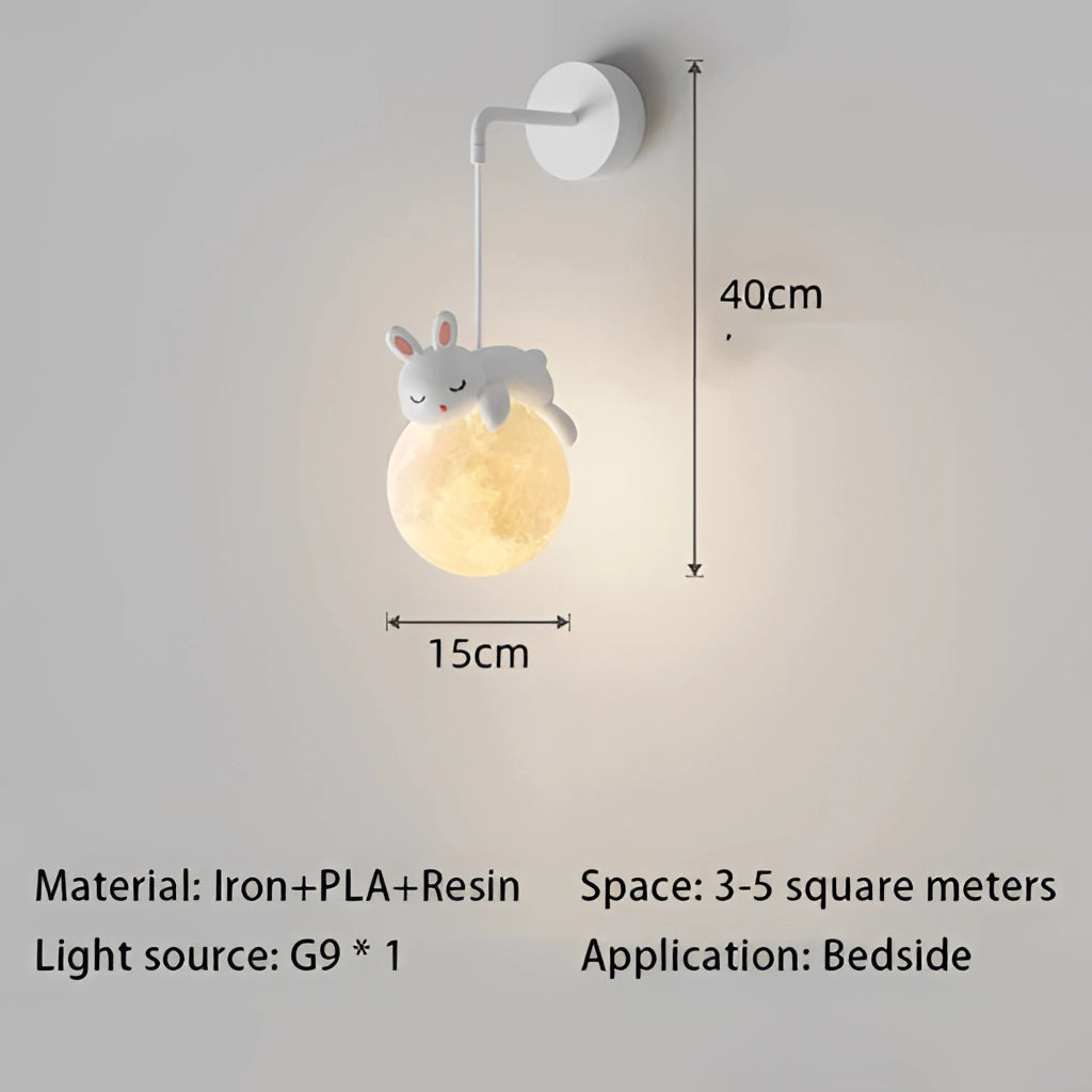 Modern Nordic pendant lights with LED bulbs, featuring a bunny design, emitting neutral 4000K light.