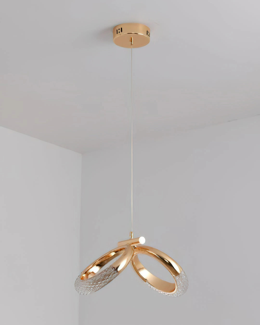Modern Pendant Lamp Dante | Wooden Chandelier with Beige Rectangular and Circular Elements Hanging from Ceiling