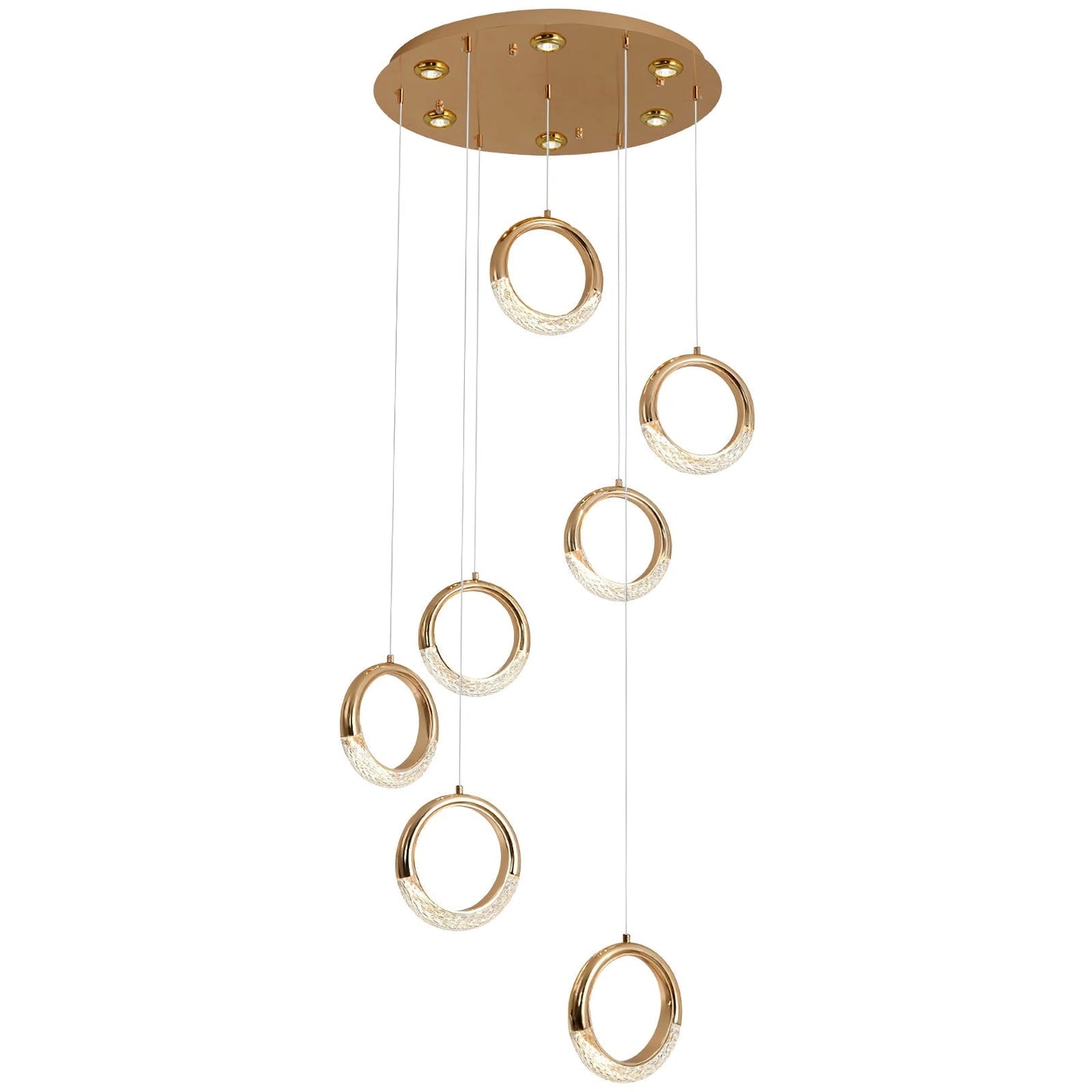 Modern pendant lamp Dante chandelier with a wooden and metal body, featuring a rectangular and circular design, hanging from the ceiling.