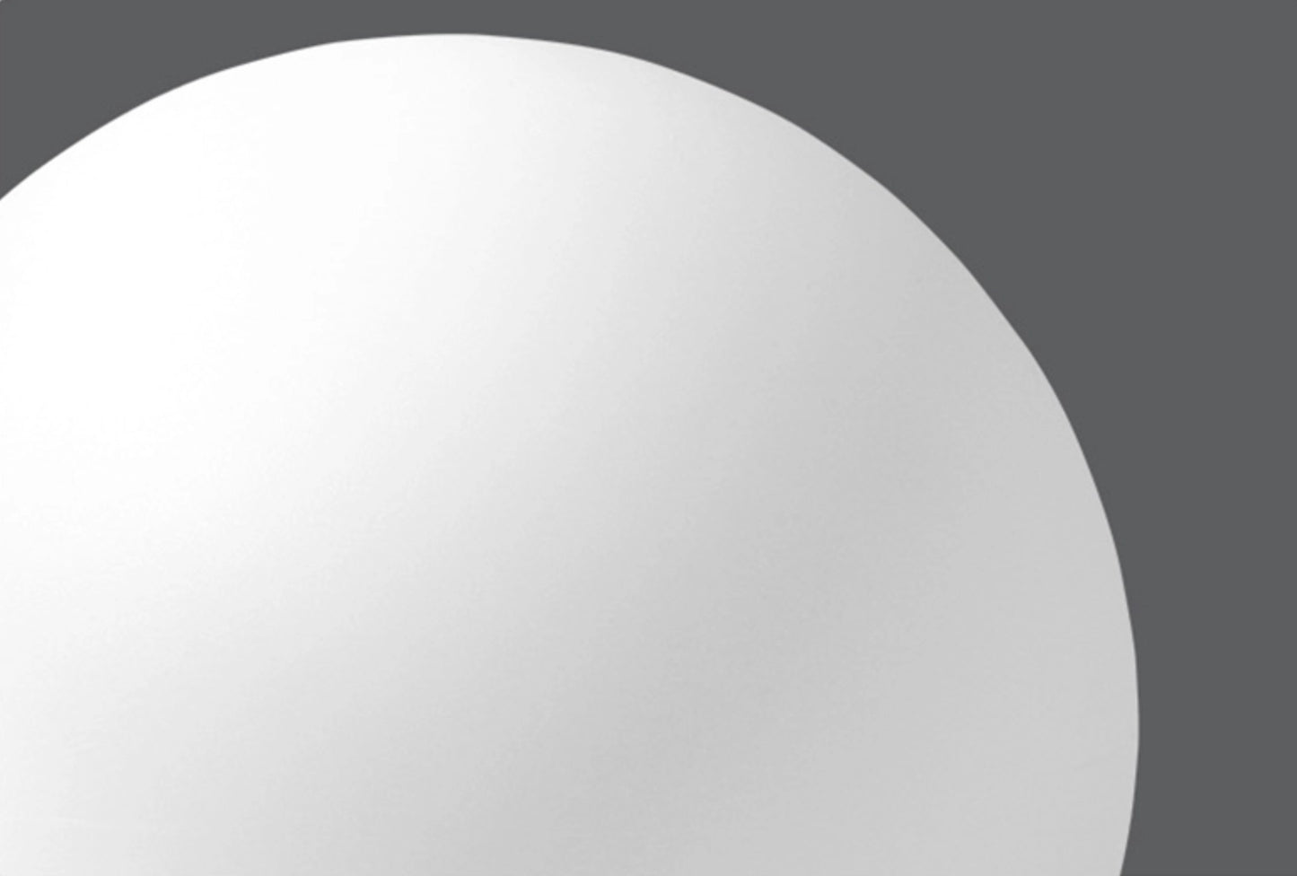 Rechargeable Cordless LED Moon Table Lamp with 16 Color Options, spherical design, grey tint, glowing in darkness.