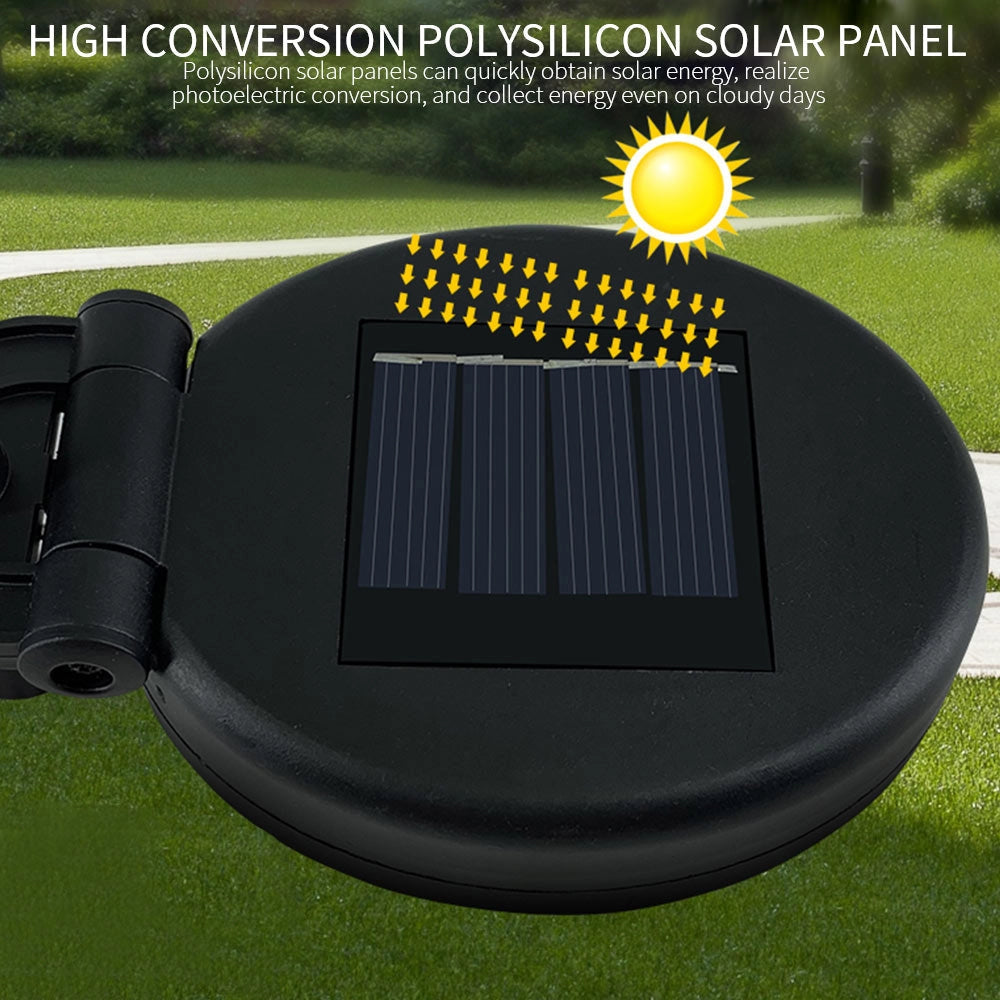 Set of 4 Solar Lily Garden Lights with Multi-color LEDs placed in a garden with green grass.