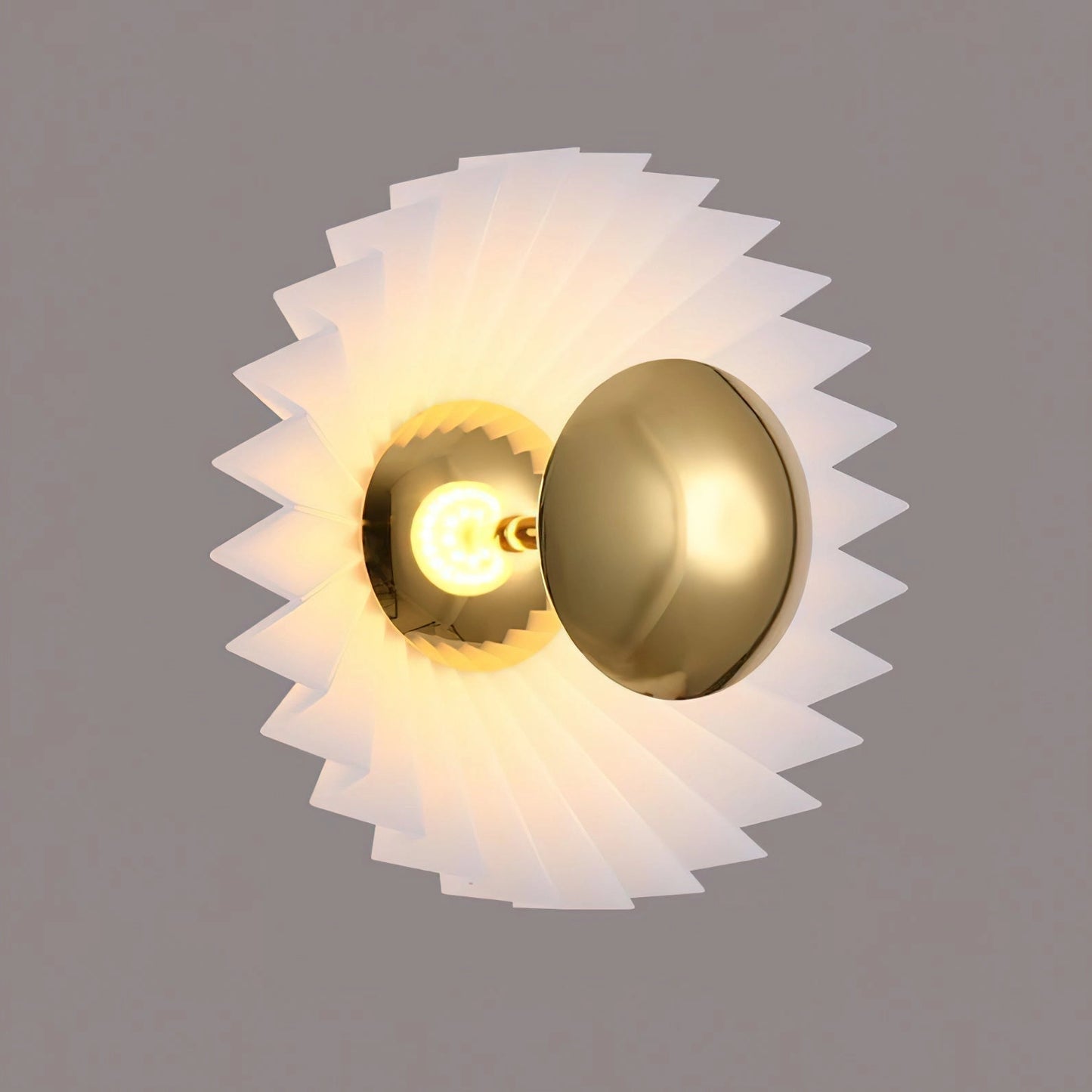 Modern Wall Lamp with Artistic Design, Amber Shade, and Circular Metal Frame