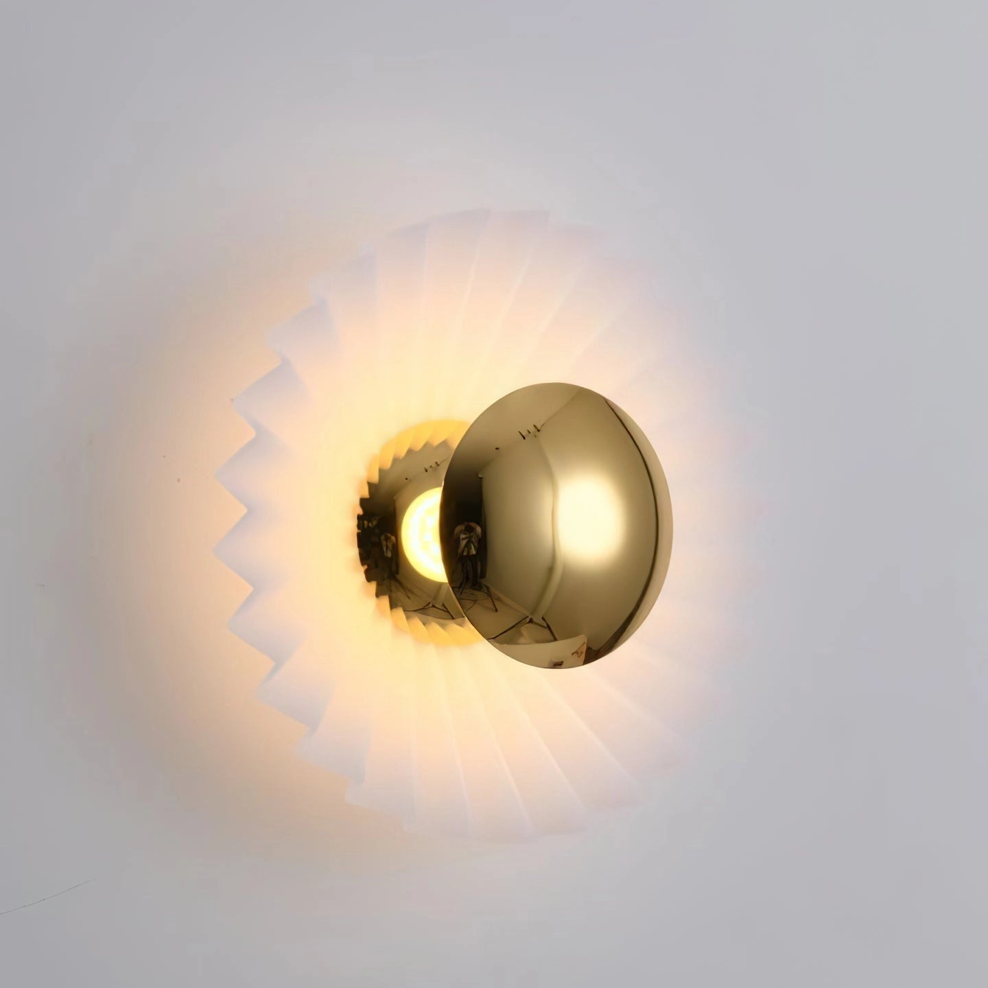 Modern wall lamp featuring an artistic design with amber tones, premium materials including wood and metal, circular shape, and ceiling fixture for modern lighting solutions.