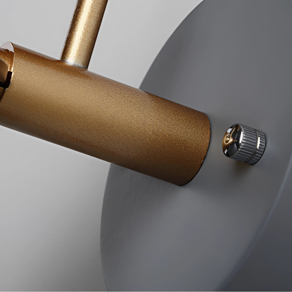 Elegant retro design wall light with a matt finish, featuring a silver metal body and industrial-inspired pipe elements.