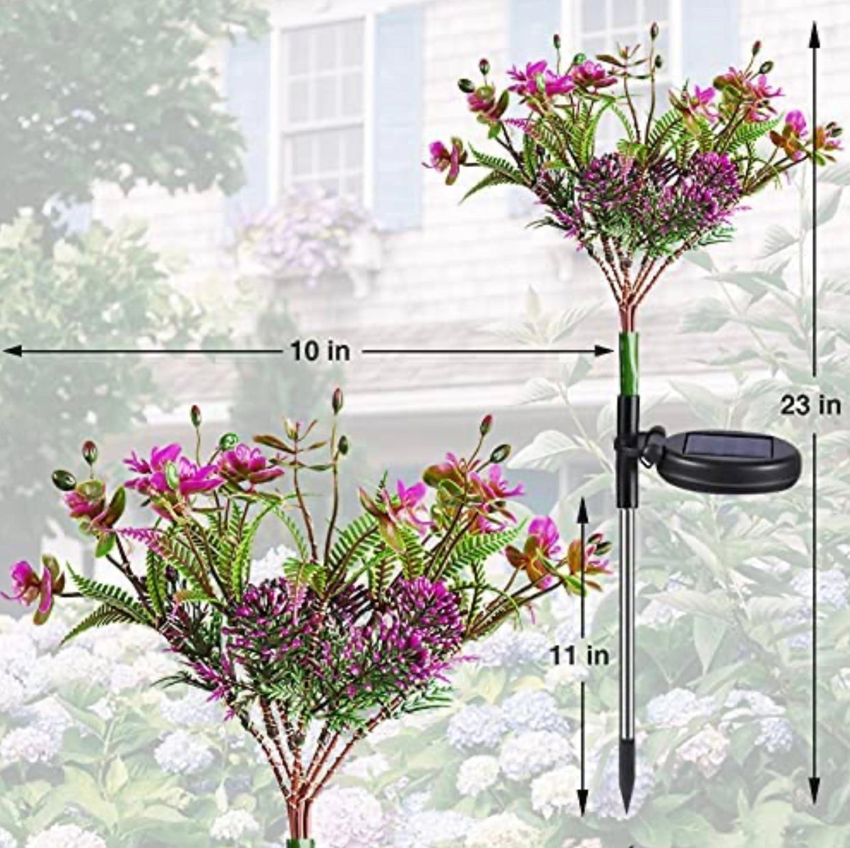 Waterproof Solar Phalaenopsis LED Flower Lights arranged in a flowerpot with realistic petals and twigs, placed near a window.