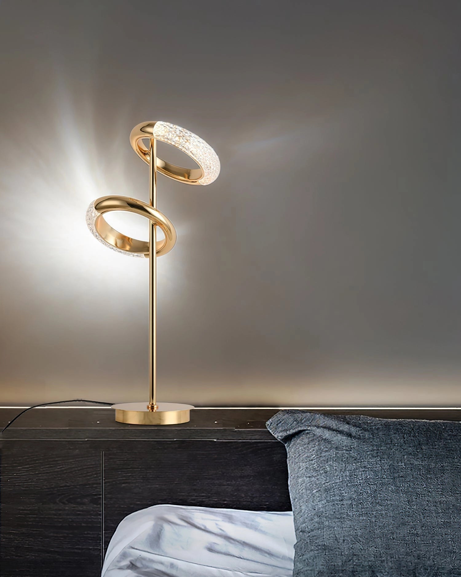 Adjustable Nordic Style Wall Lamp with a rotatable design, featuring a wooden base and a rectangular lampshade, mounted on an interior wall with a modern aesthetic.