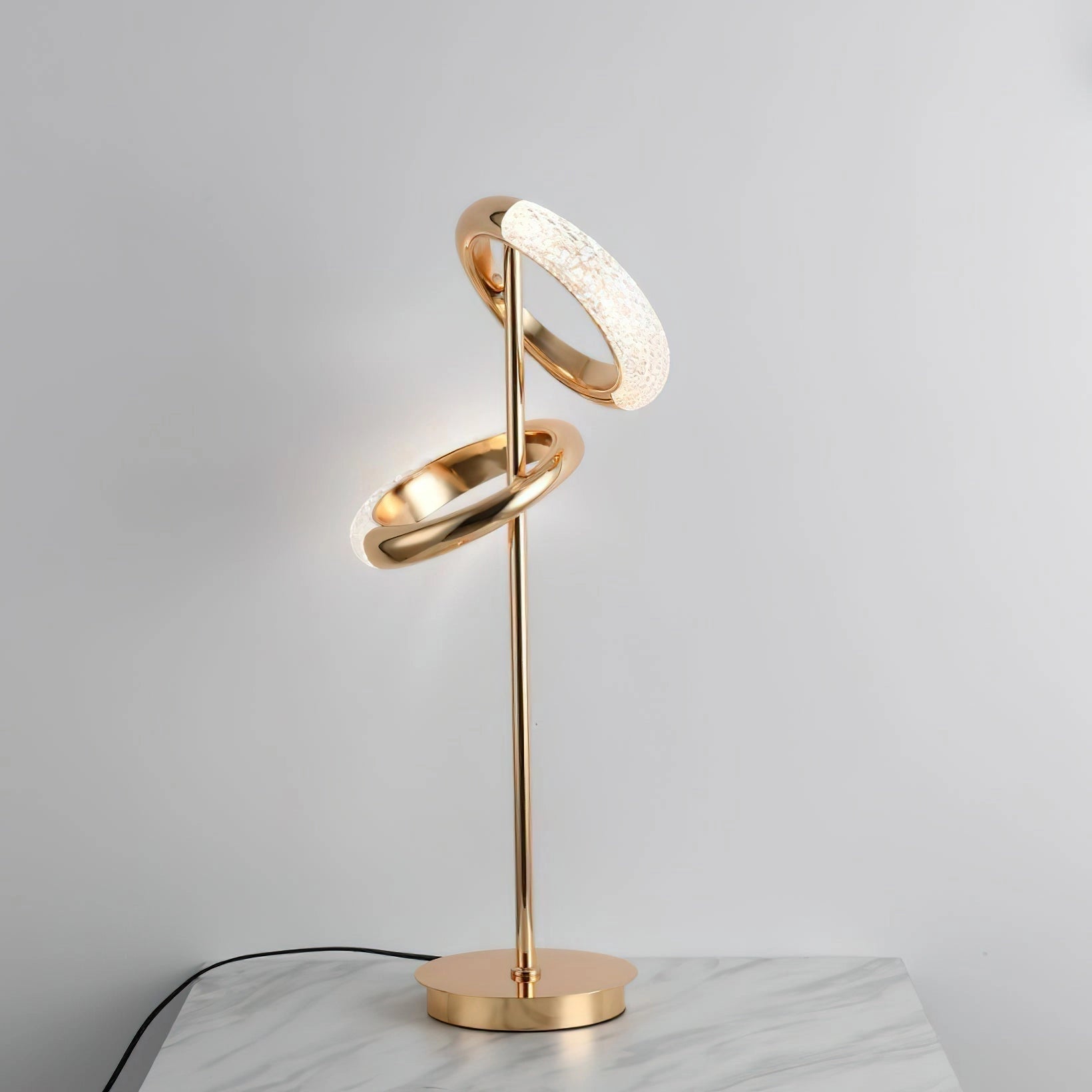 Adjustable Nordic style wall lamp with rotatable design, featuring wood and metal elements, mounted on a wall beside a table.