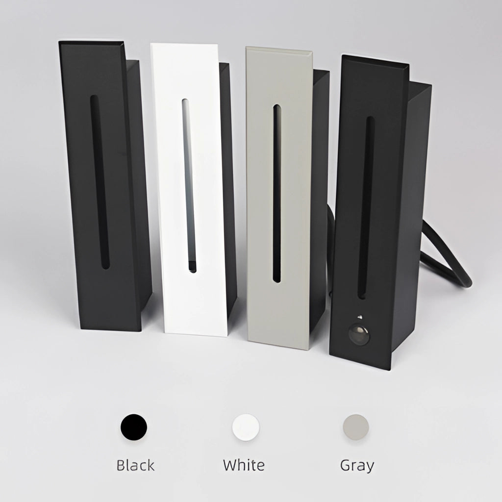 Modern black and white rectangular ambient glow wall light made of aluminum, suitable for indoor and outdoor use, waterproof with IP65 rating.
