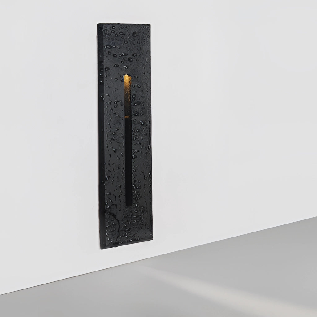 Modern rectangular ambient glow wall light in black, white, and light grey, made from aluminum with waterproof IP65 rating, suitable for indoor and outdoor use.