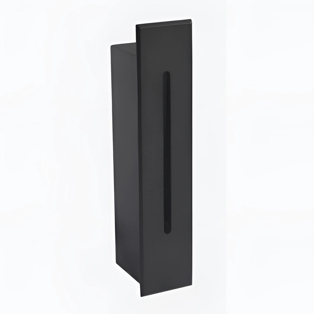 Modern Ambient Glow Wall Light in Black, rectangular design, waterproof, suitable for indoor and outdoor use.