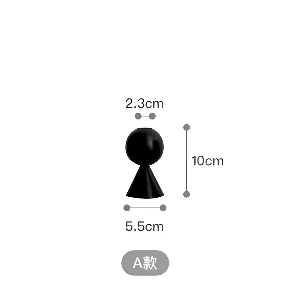 Black wooden candle holder set for home decor, 10cm, featuring a sleek and modern design.