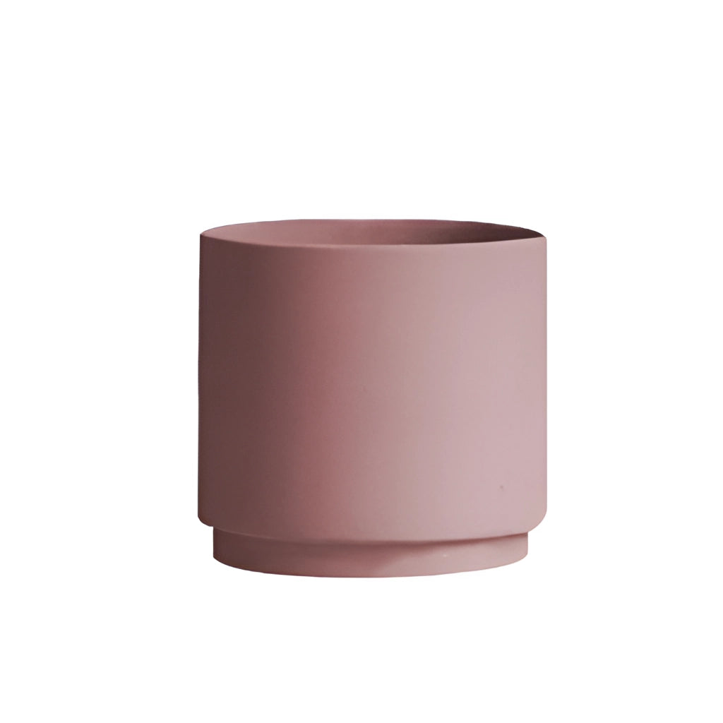 Bright Porcelain Stackable Flowerpot Planters in Blush, cylindrical design with a smooth, glossy finish.
