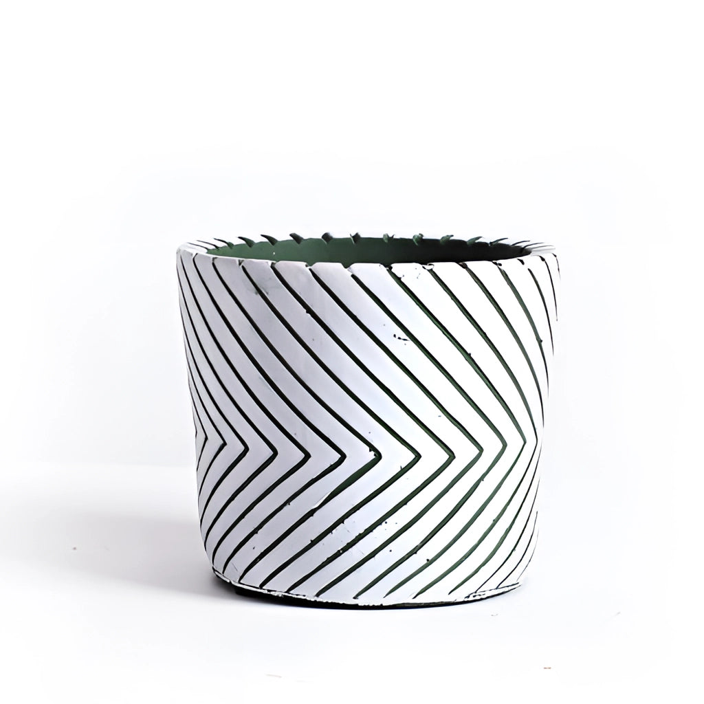 Hand-painted ceramic planters with textured designs and rectangular shapes, featuring intricate patterns in electric blue.