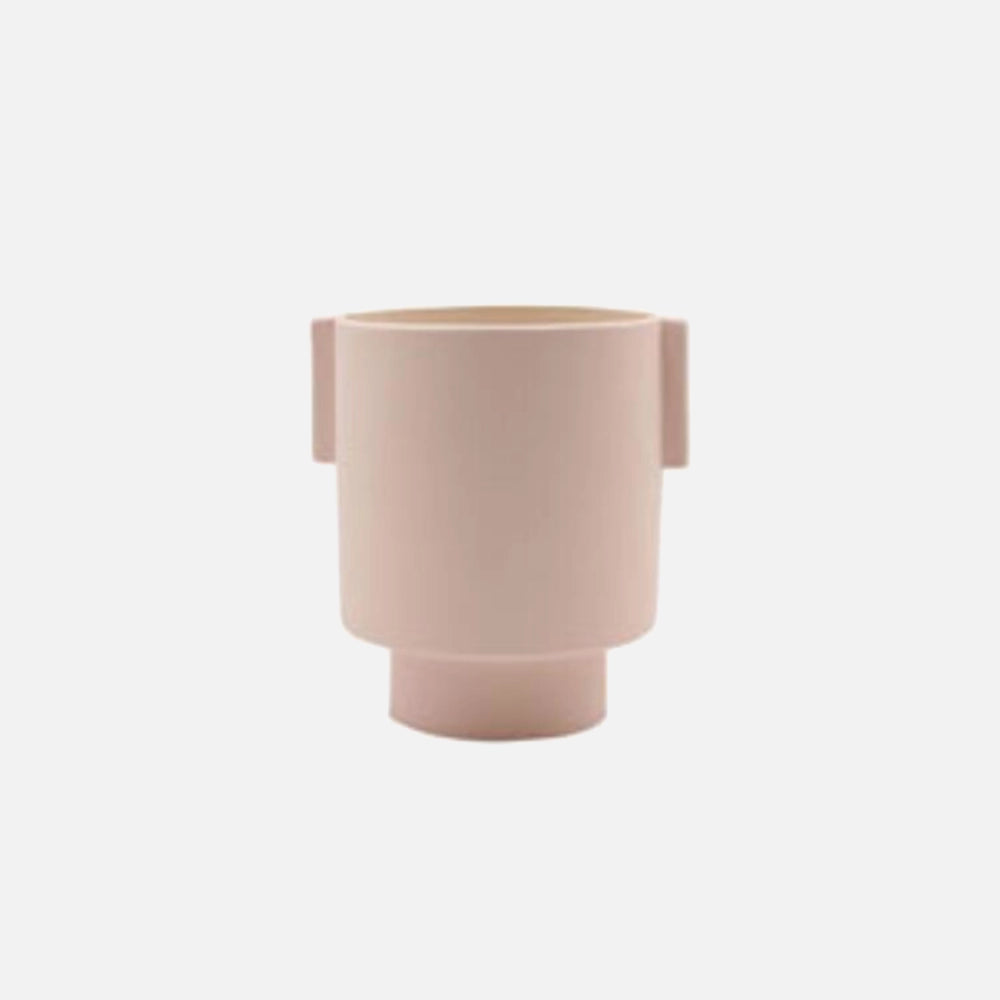 Ceramic Vase in Earthy Tones with Scandinavian Design, Hand Molded, Medium Size in Rosewater Color.