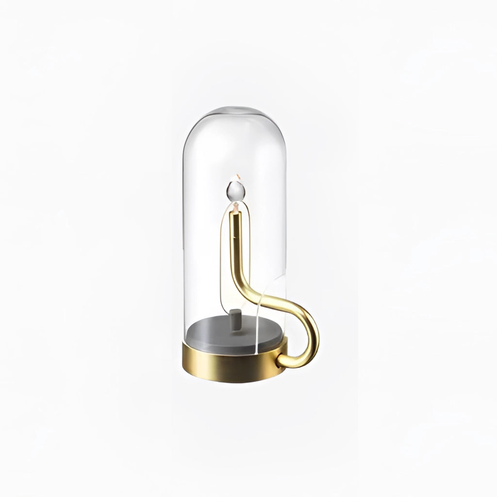Cordless LED Table Lamp with Effortless Charging in Gold, featuring a sleek metal design with an aluminum handle.