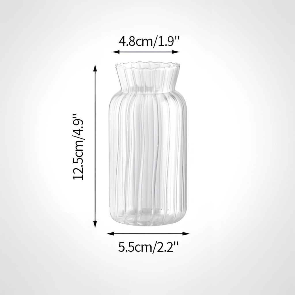 Nordic style transparent glass plant vase, Type A, with a cylindrical design.