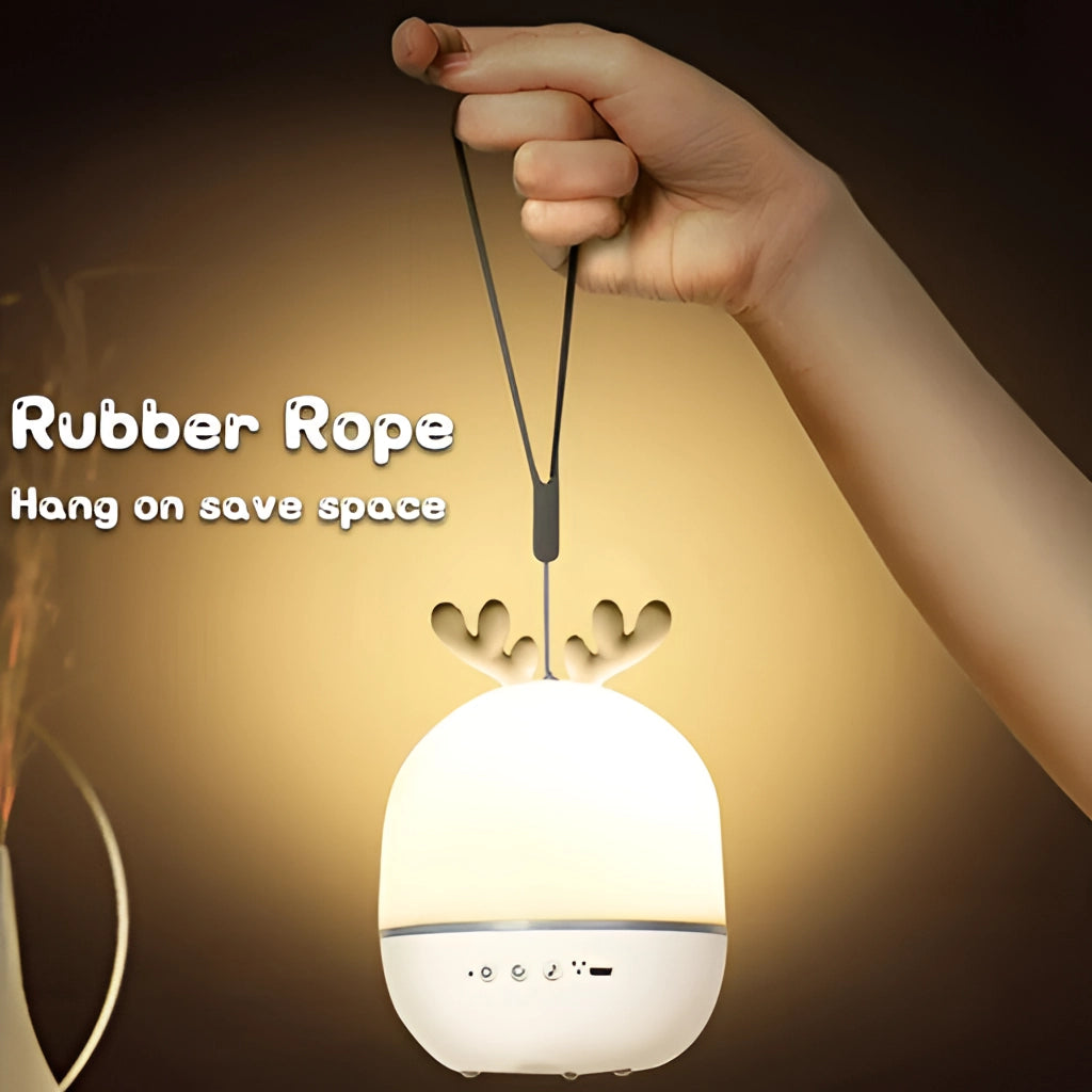Kids Starry Sky Nightlight Projector illuminating a room with starry patterns on the ceiling.