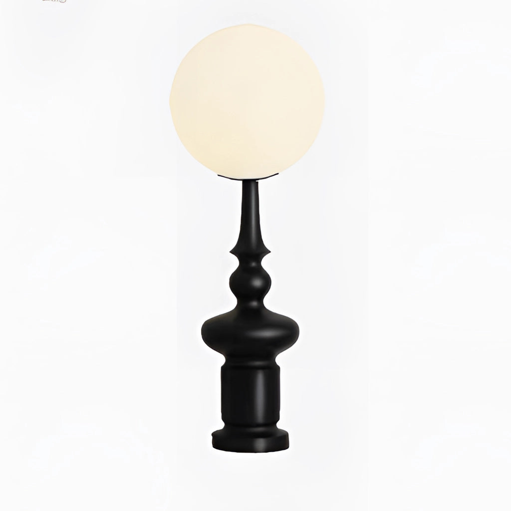 Black LED Floor Lamp with dimmable feature, standing beside a table, showcasing its sleek design and two usage modes.