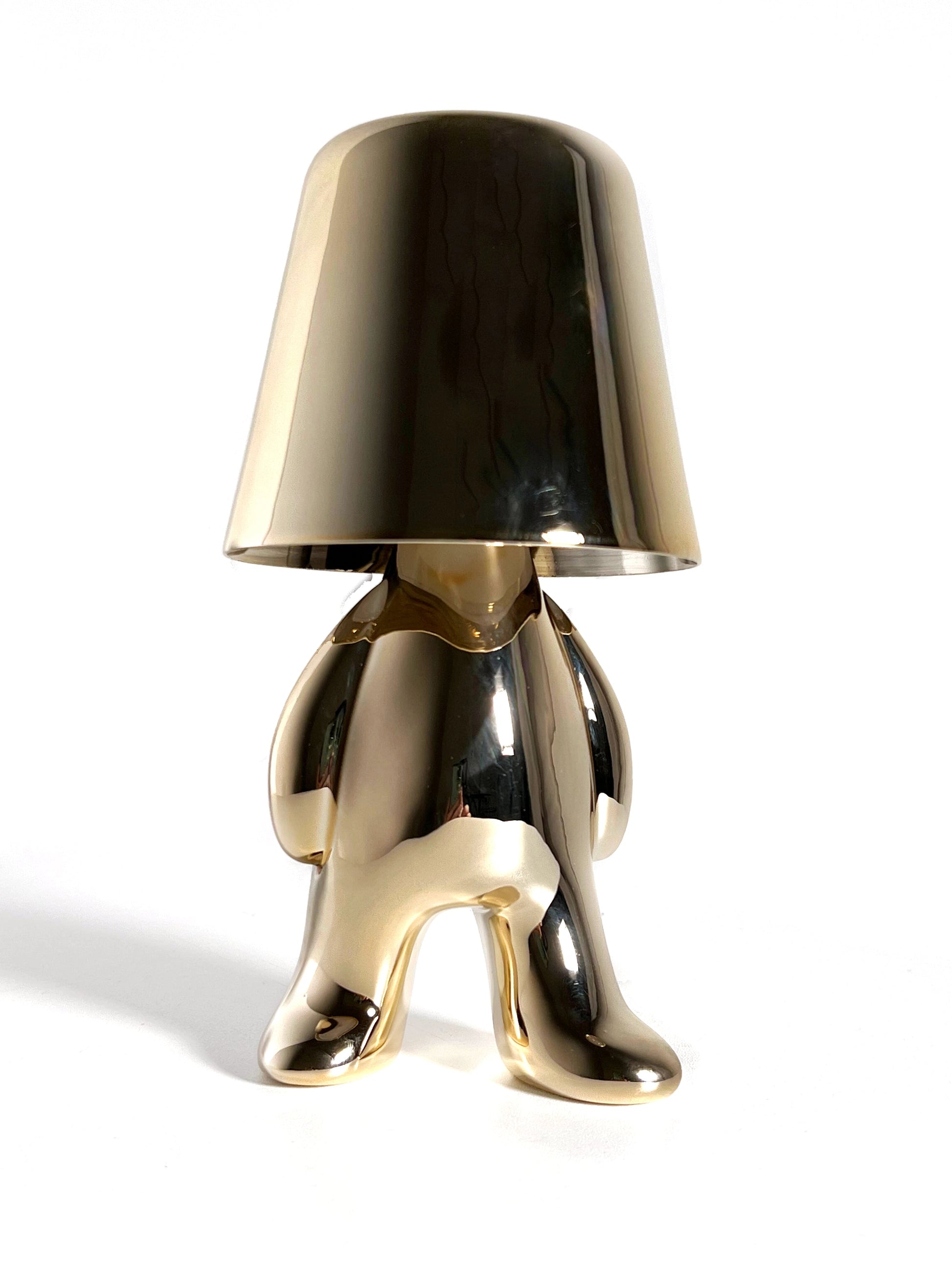 LED table lamp with unique design and high-quality metal construction, featuring a stylish and artistic appearance as a modern lighting accessory.