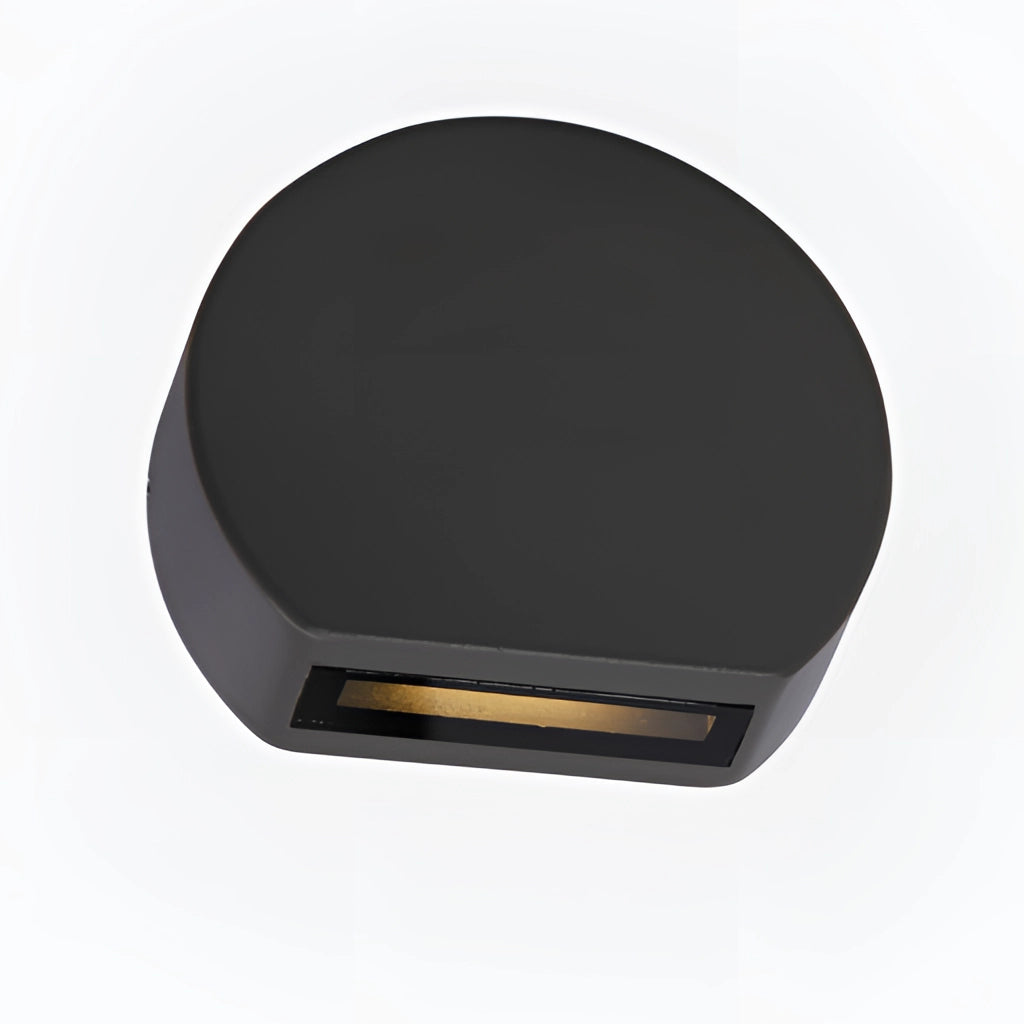 Modern rectangular metal wall lamp LED sconce in sand black, featuring aluminum construction with a borosilicate glass cover, emits soft, ambient light.