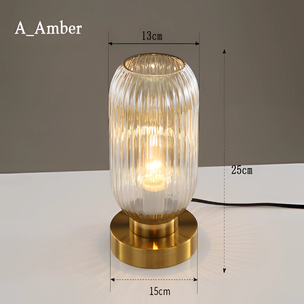 Nordic Amber Table Lamp with stained glass shade and amber design, featuring an artistic light fixture perfect for interior decor and ambient lighting.