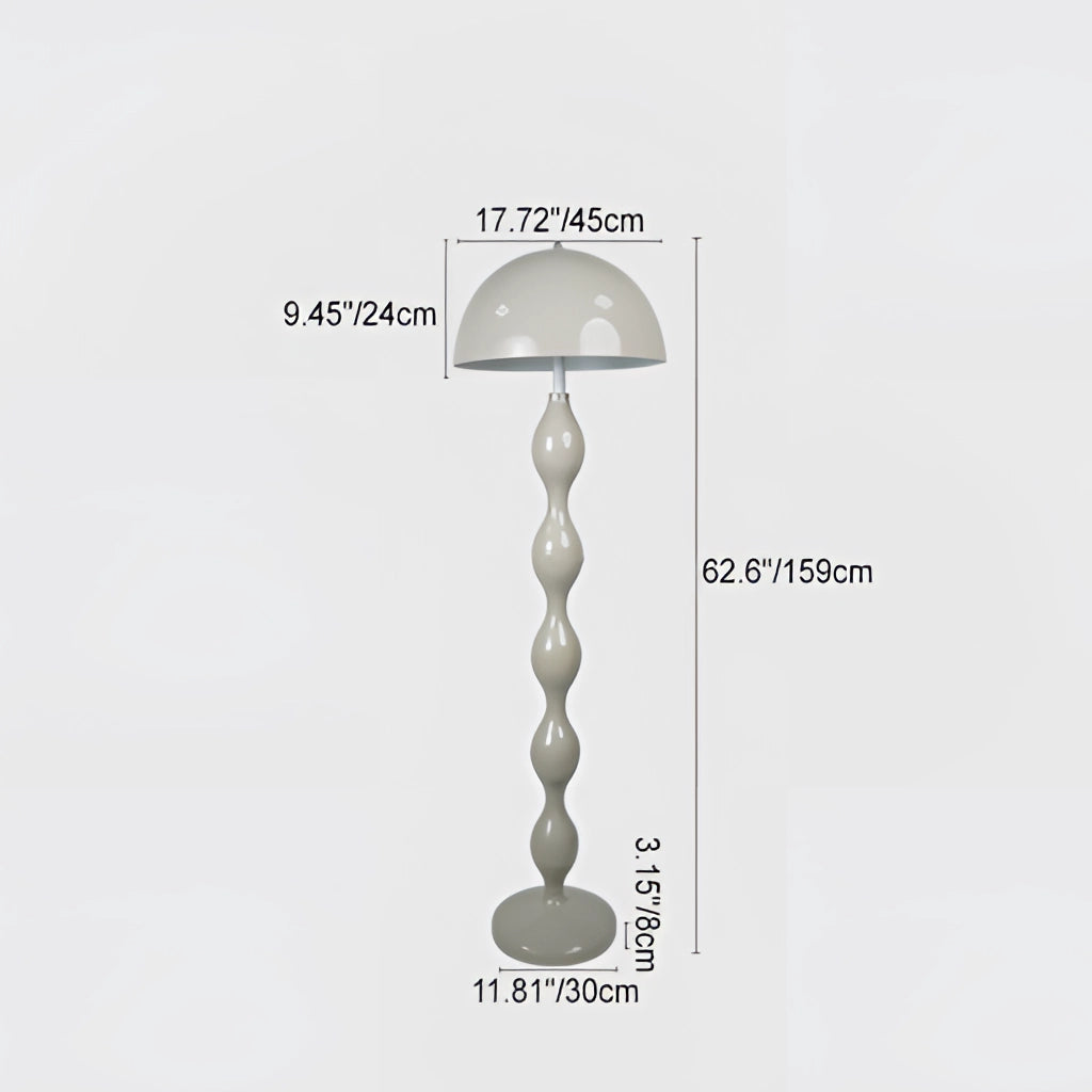 Scandinavian LED Floor Lamp with Adjustable Brightness in Nordic Style featuring a sleek metal design with a circular base and symmetrical structure made of aluminium, nickel, and steel elements.