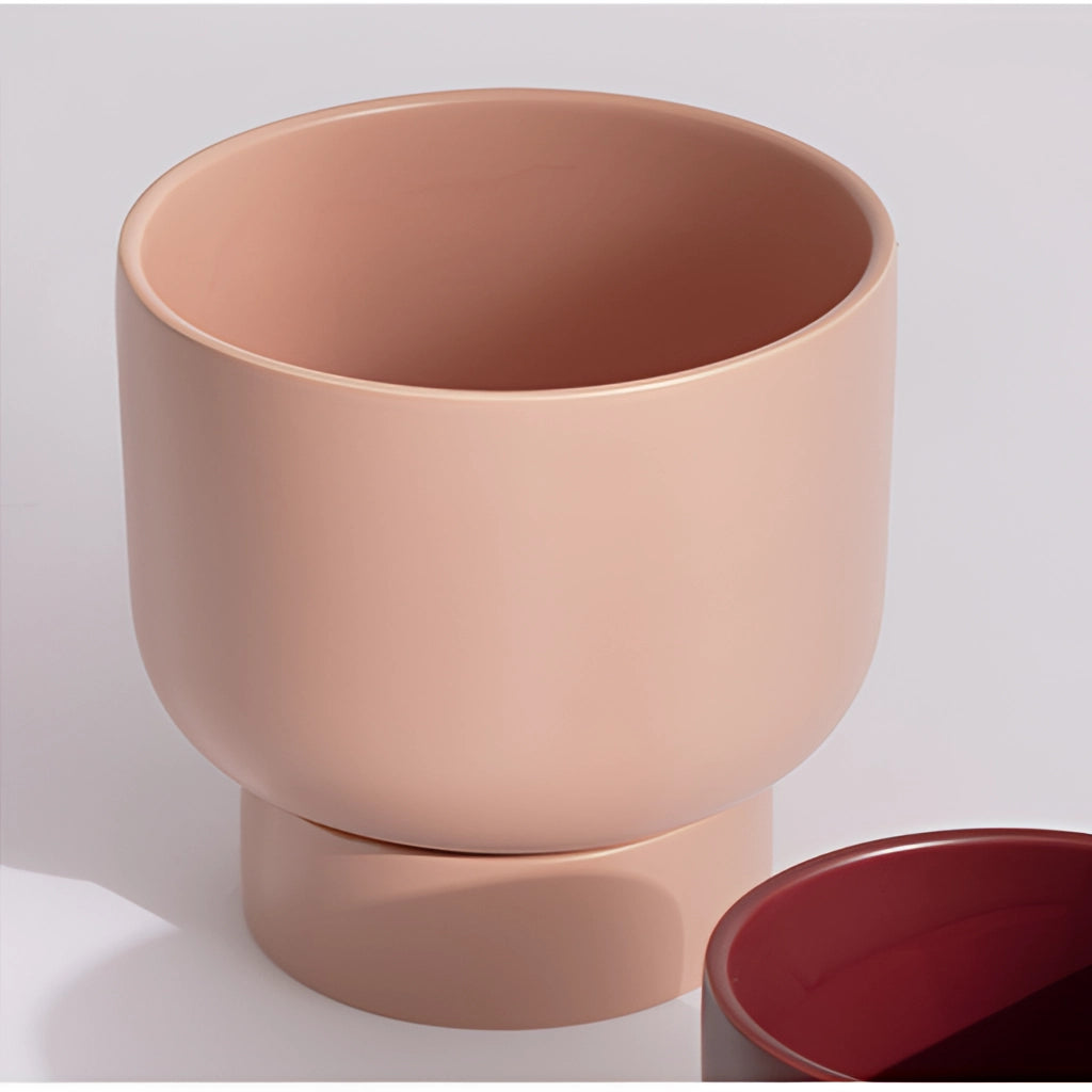 A ceramic vase with a stacked flower pot design, suitable for garden and bonsai, featuring a smooth porcelain finish.