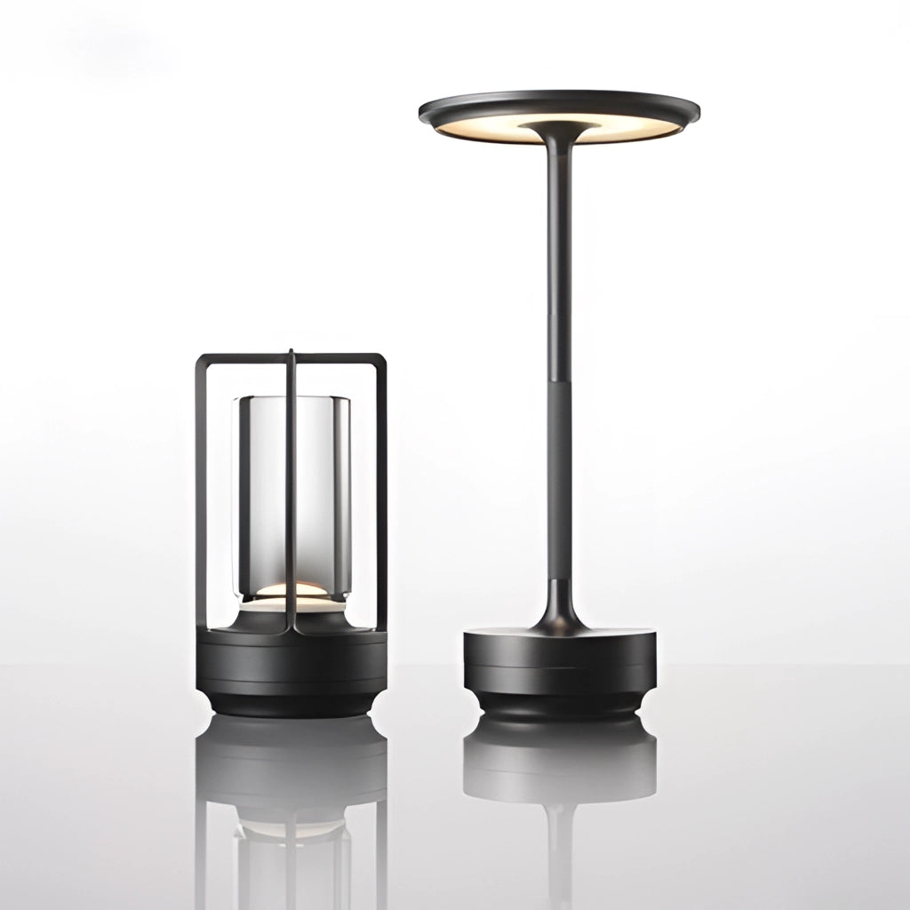 A beautifully crafted table lamp with dimming feature, showcasing elegant design with a cylindrical glass shade, perfect for enhancing interior decor.