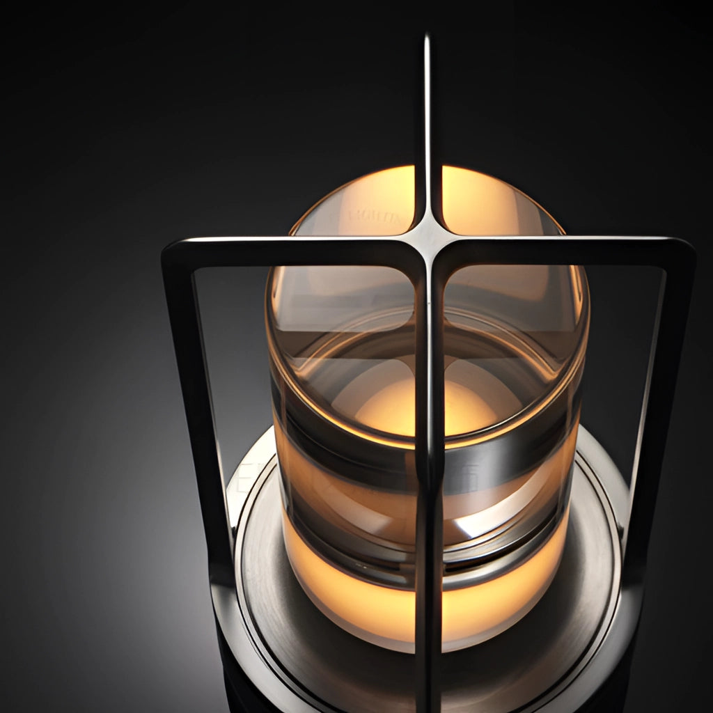 A table lamp with a dimming feature showcasing masterful craftsmanship, featuring a sleek design and elegant appearance.