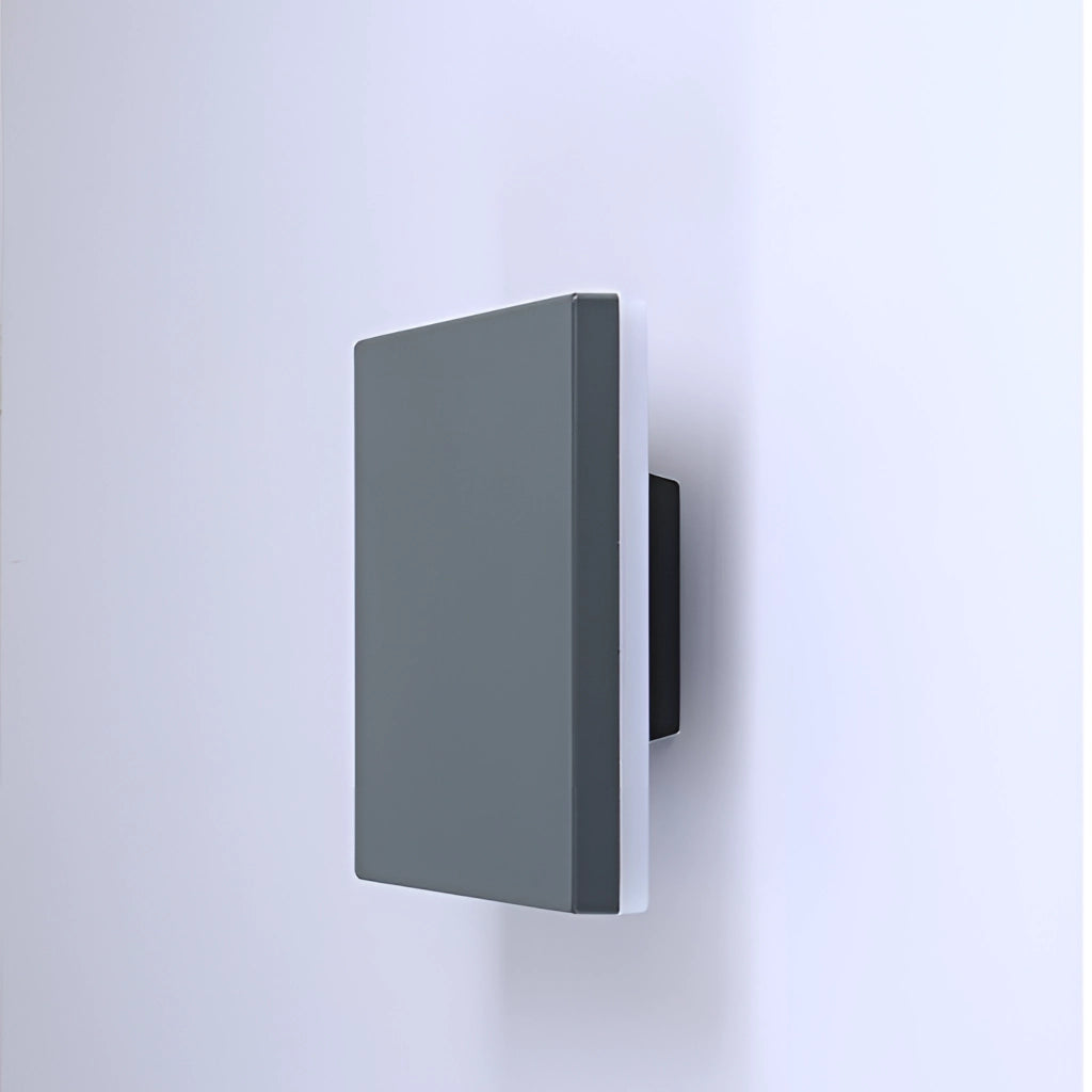 Gray Waterproof LED Outdoor Wall Lamp Aluminum Light Fixture mounted on a wall.