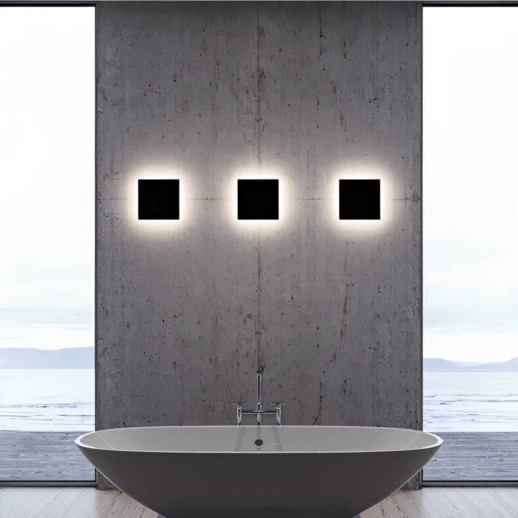 Waterproof LED Outdoor Wall Lamp Aluminum Light Fixture mounted on a modern building exterior with a water-resistant design.