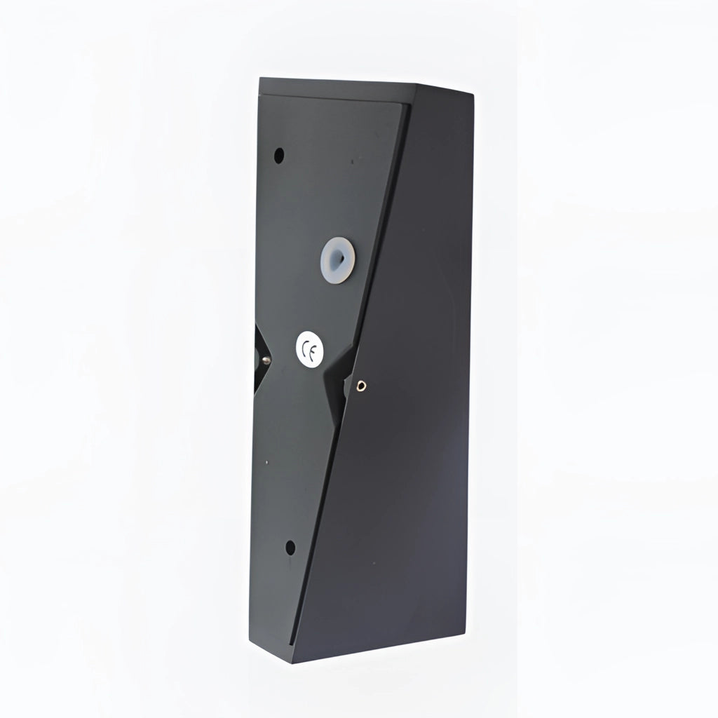 Modern Nordic style waterproof LED outdoor wall light with a rectangular design and wood accents.